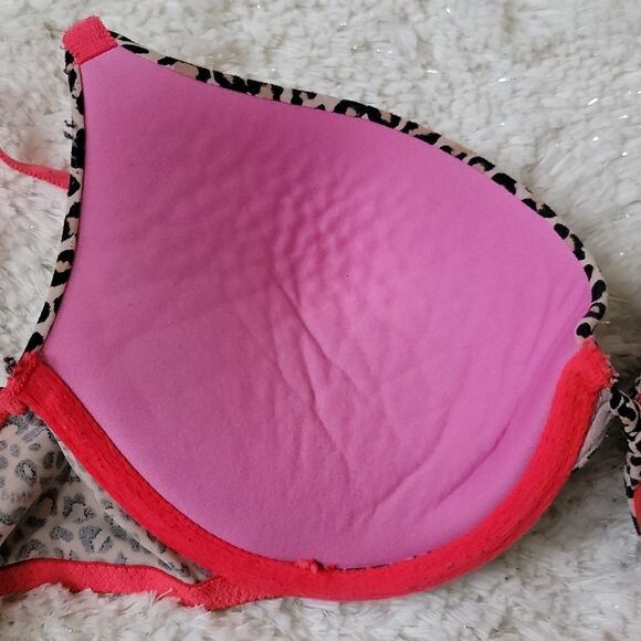 PINK LEOPARD WEAR EVERYWHERE PUSH-UP UNDERWIRE BRA, SIZE 36B - Picture 8 of 9